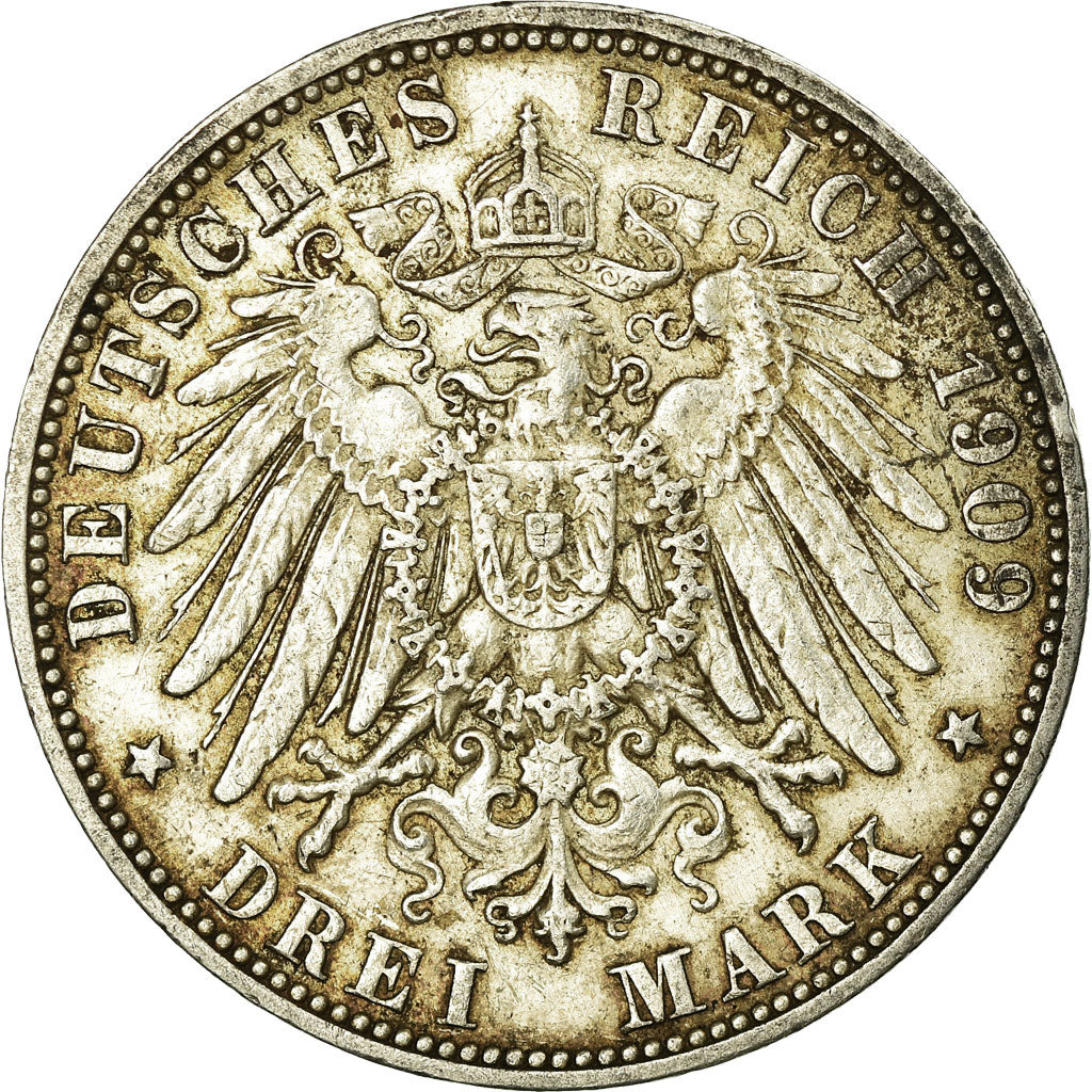 Monnaie, Etats allemands, HAMBURG, 3 Mark, 1909, Hamburg, TTB, Argent, KM:620