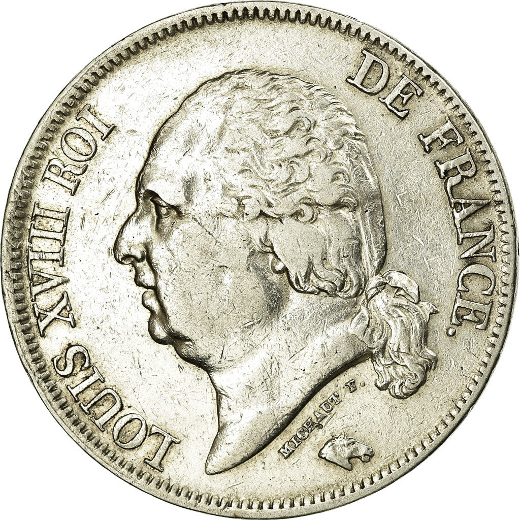 Coin, France, Louis XVIII, 5 Francs, 1824, Limoges, EF(40-45), Silver, KM:711.6