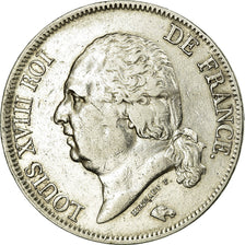 Coin, France, Louis XVIII, 5 Francs, 1824, Limoges, EF(40-45), Silver, KM:711.6