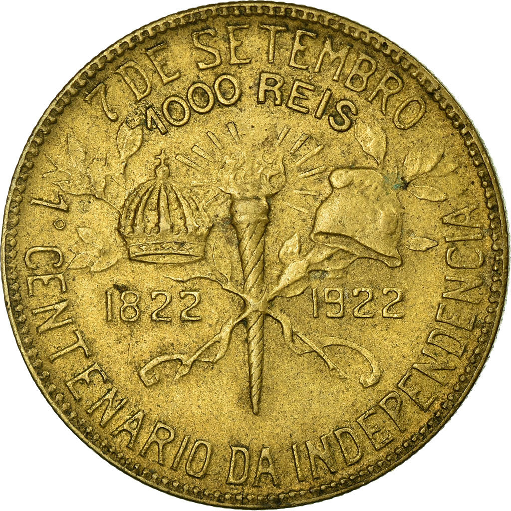 Moneda, Brasil, 1000 Reis, 1922, MBC+, Aluminio - bronce, KM:522.1