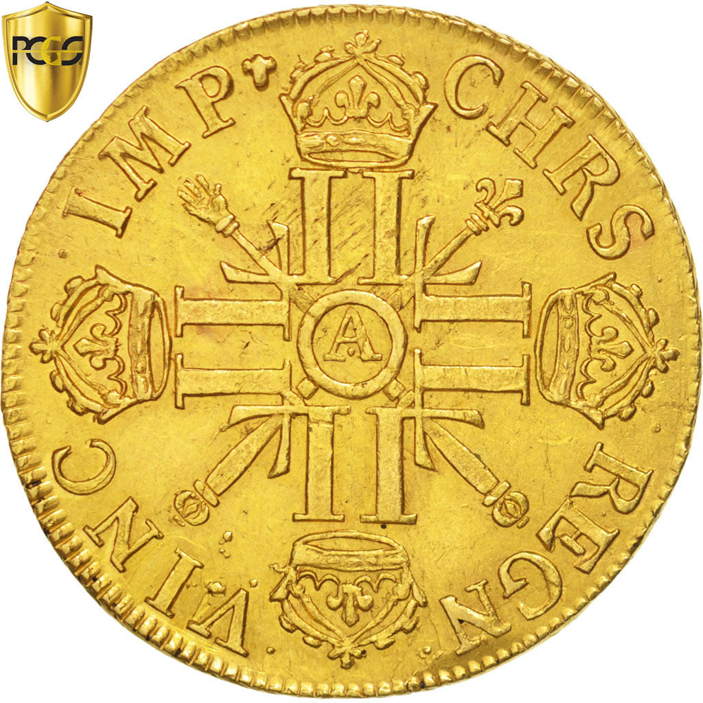 France, Louis XIV, Double louis d'or, 1702, Paris, PCGS AU58, KM:335.1