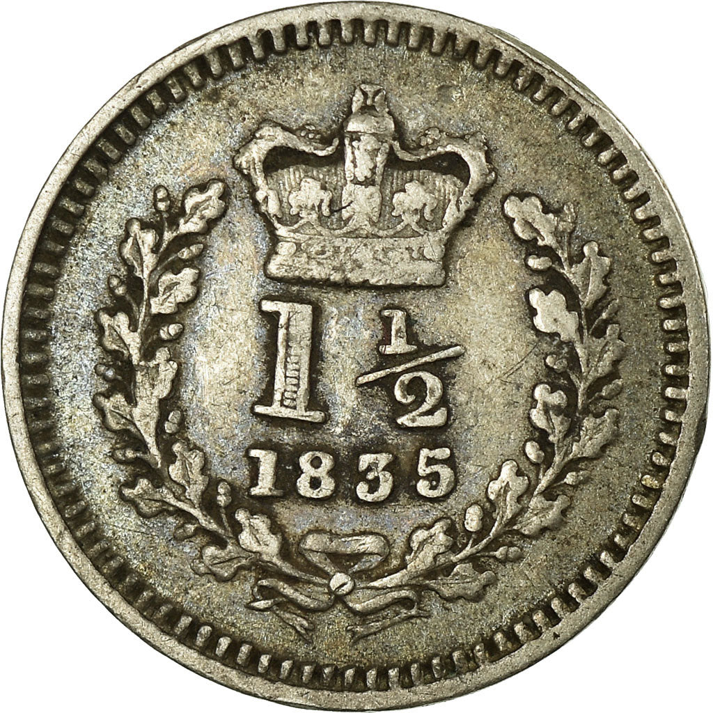 Coin, Great Britain, William IV, 1-1/2 Pence, 1835, EF(40-45), Silver, KM:719