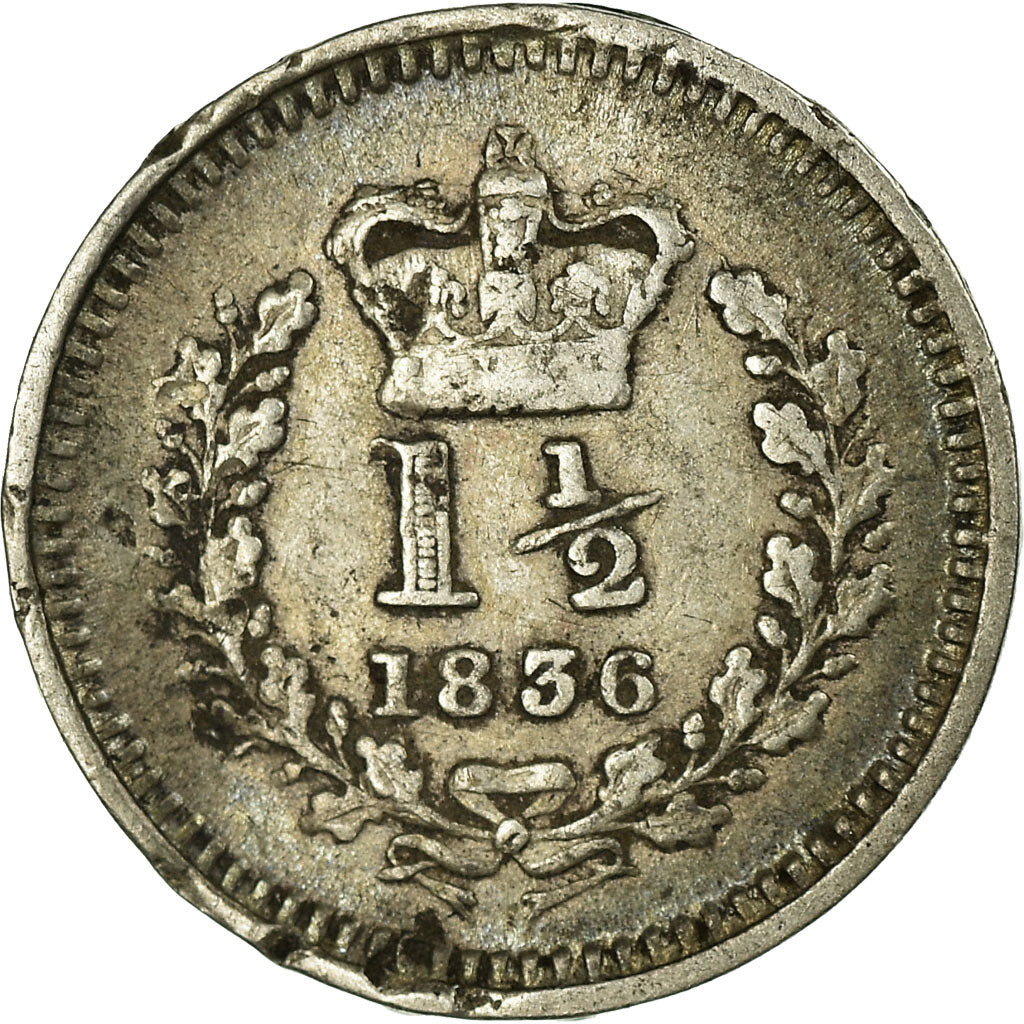 Coin, Great Britain, William IV, 1-1/2 Pence, 1836, VF(30-35), Silver, KM:719