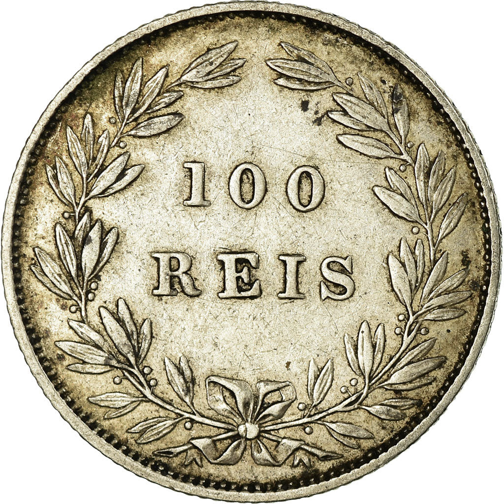 Coin, Portugal, Luiz I, 100 Reis, 1886, EF(40-45), Silver, KM:510