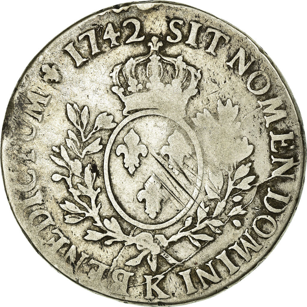 Coin, France, Louis XV, Écu au bandeau, Ecu, 1742, Bordeaux, VF(20-25), Silver