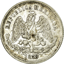 Coin, Mexico, 25 Centavos, 1878, Mexico City, EF(40-45), Silver, KM:406.7
