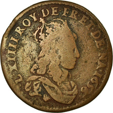 Münze, Frankreich, Louis XIV, Liard de France au buste juvénile, deuxième