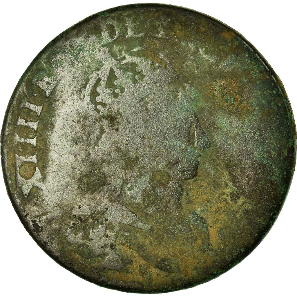 Münze, Frankreich, Louis XIV, Liard de France au buste juvénile, deuxième