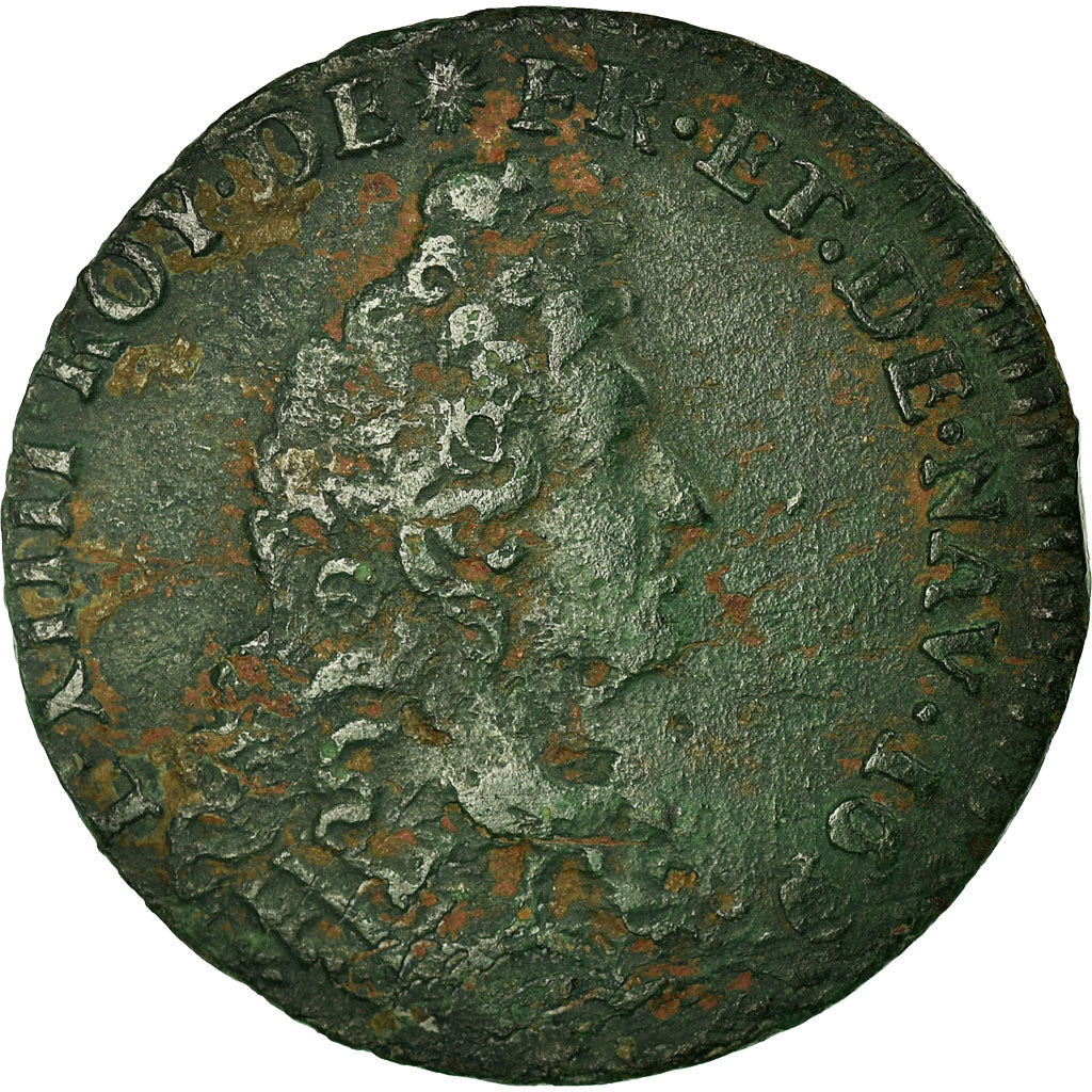 Münze, Frankreich, Louis XIV, Liard de France au buste âgé, troisième type