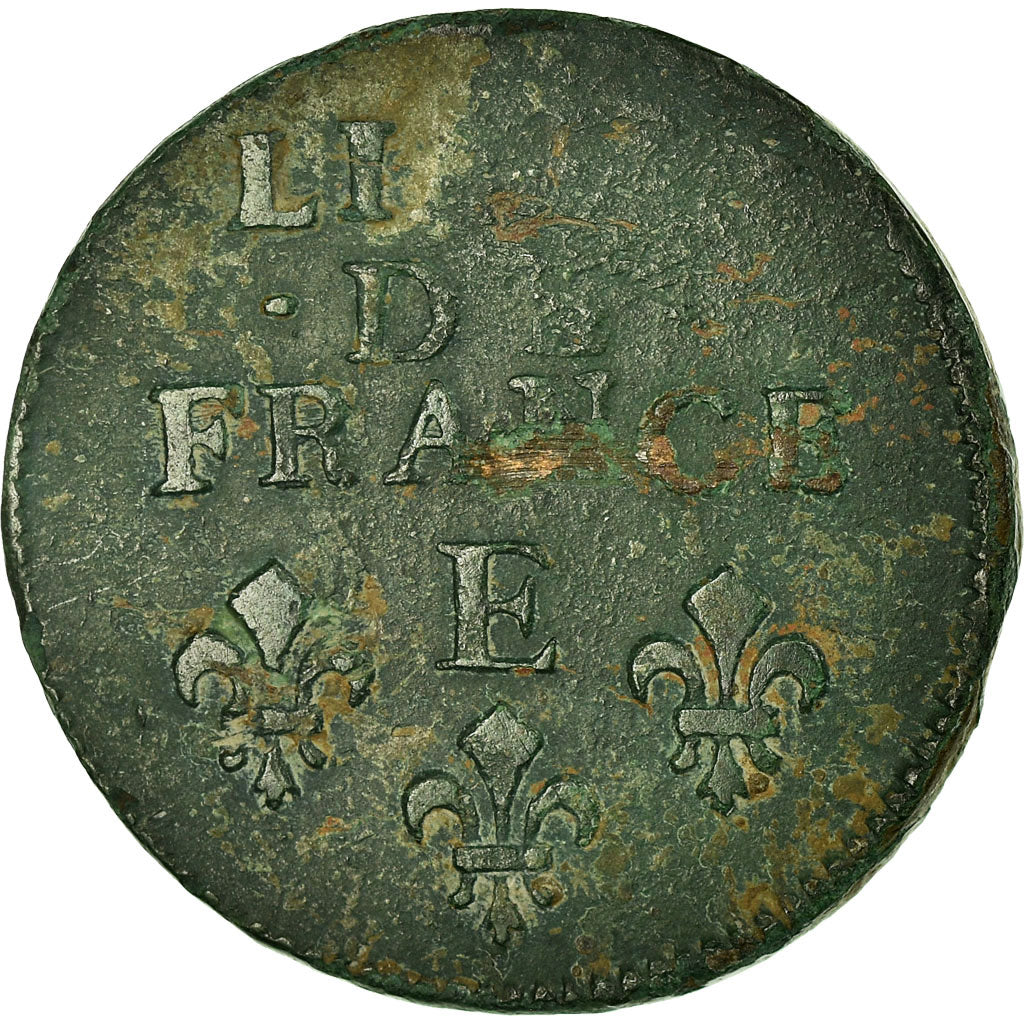 Münze, Frankreich, Louis XIV, Liard de France au buste âgé, troisième type