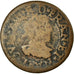 Moneta, Francia, Louis XIII, Double tournois, buste laurée et drapé, Double