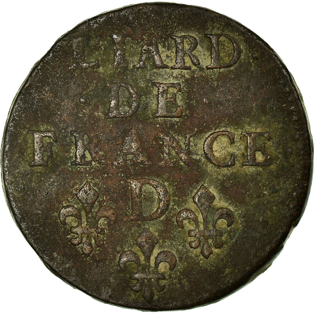 Moneta, Francja, Louis XIV, Liard de France au buste juvénile, deuxième type