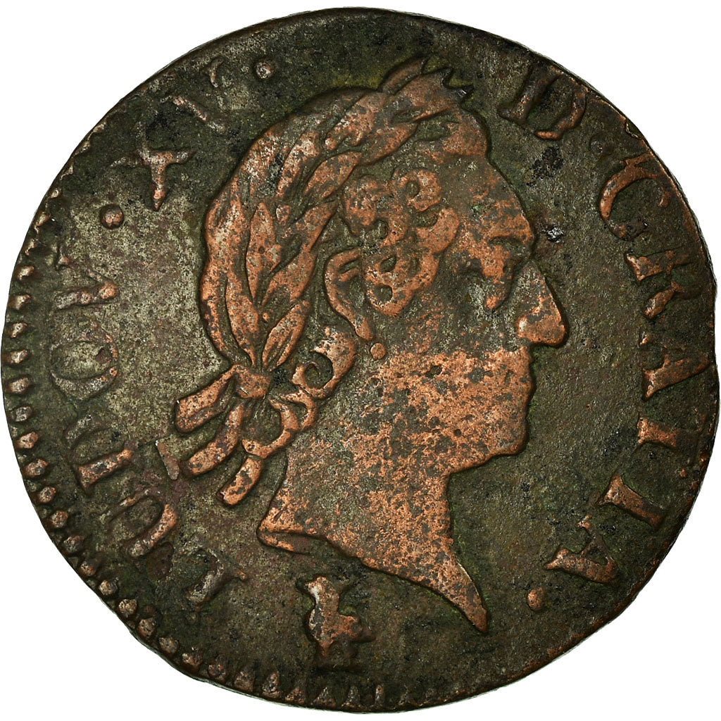 Monnaie, France, Louis XV, Liard à la vieille tête, Liard, 1771, Troyes, TTB