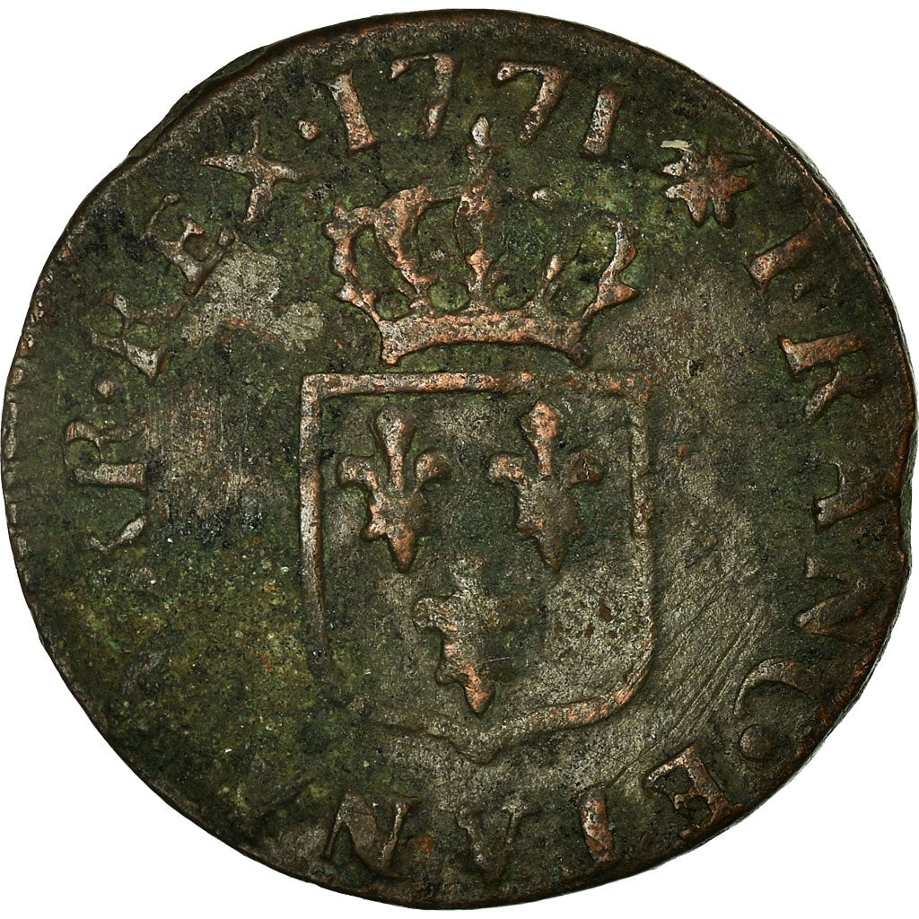 Monnaie, France, Louis XV, Liard à la vieille tête, Liard, 1771, Troyes, TTB