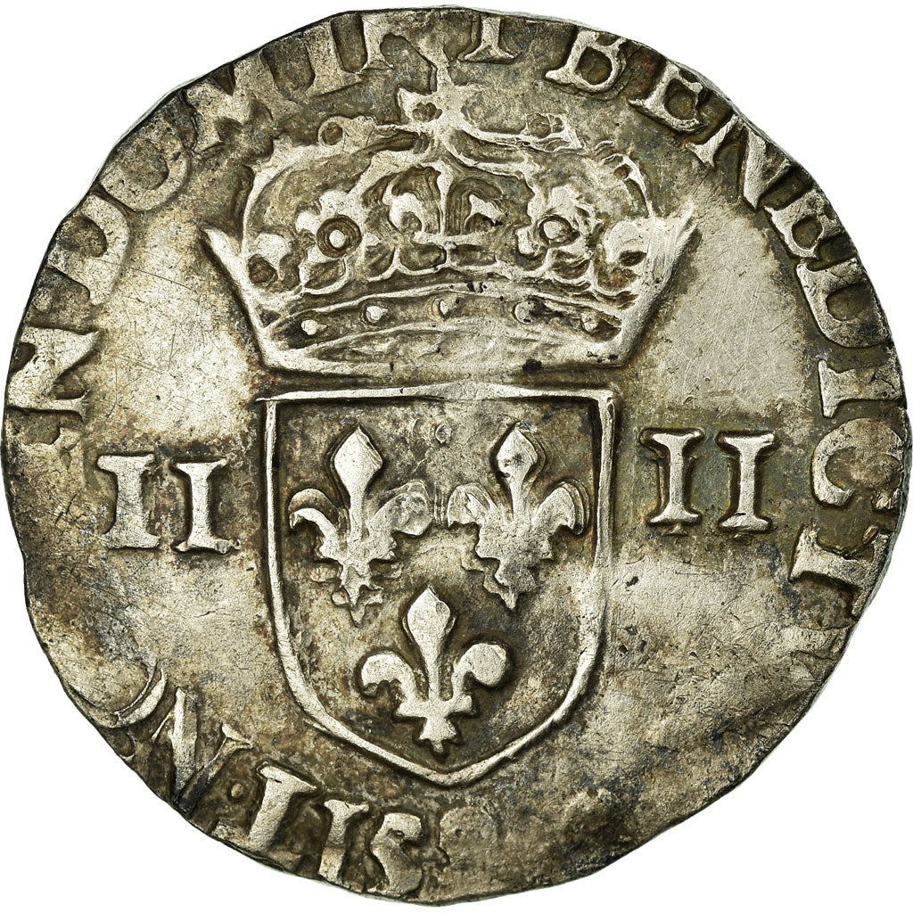 Coin, France, Henri III, 1/4 Ecu, 1581, Rennes, VF(30-35), Silver, Sombart:4662