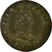 Moneda, Francia, Henri III, Double Tournois, Paris, BC+, Cobre, CGKL:86