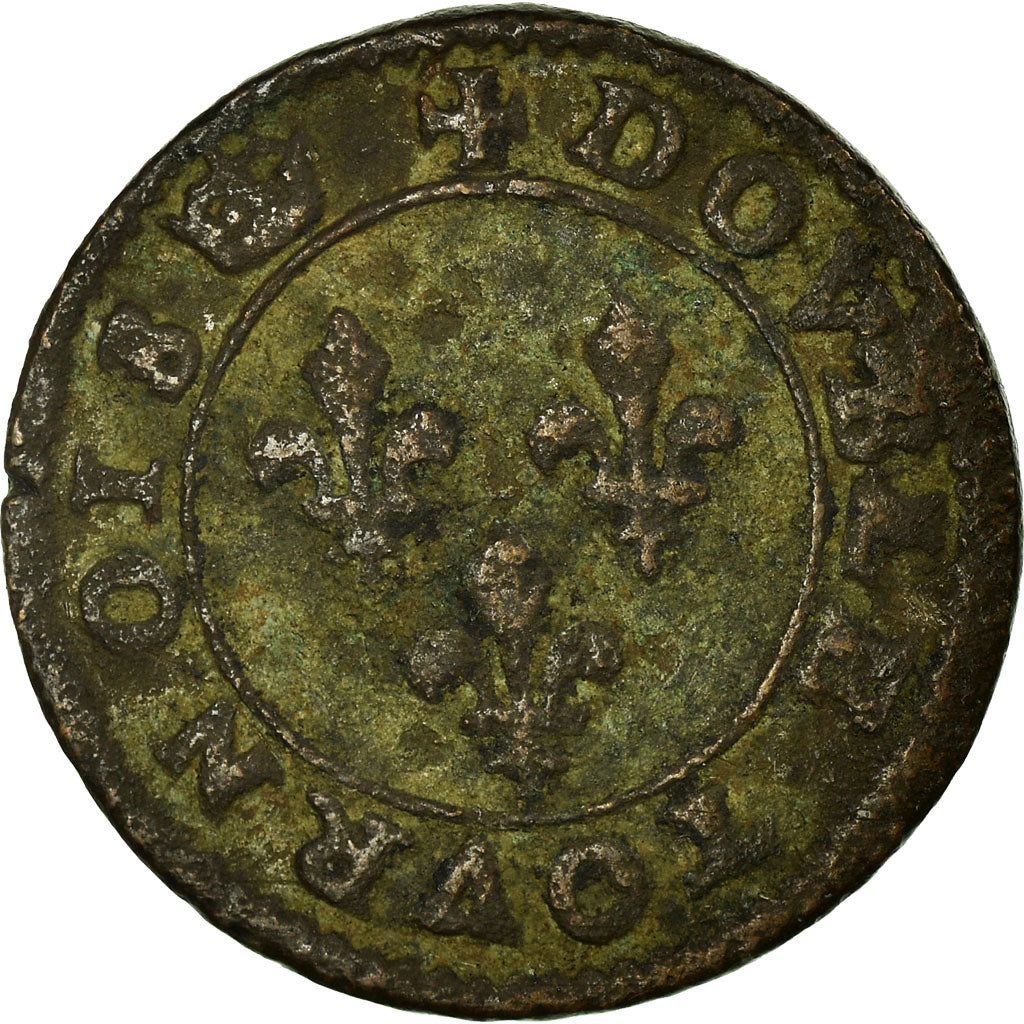 Coin, France, Henri III, Double Tournois, Paris, VF(30-35), Copper, CGKL:86