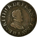 Moeda, França, Henri IV, Double Tournois, 1605, Paris, VF(30-35), Cobre