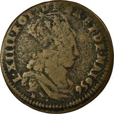 Coin, France, Louis XIV, Liard de France au buste juvénile, 1656, Rouen
