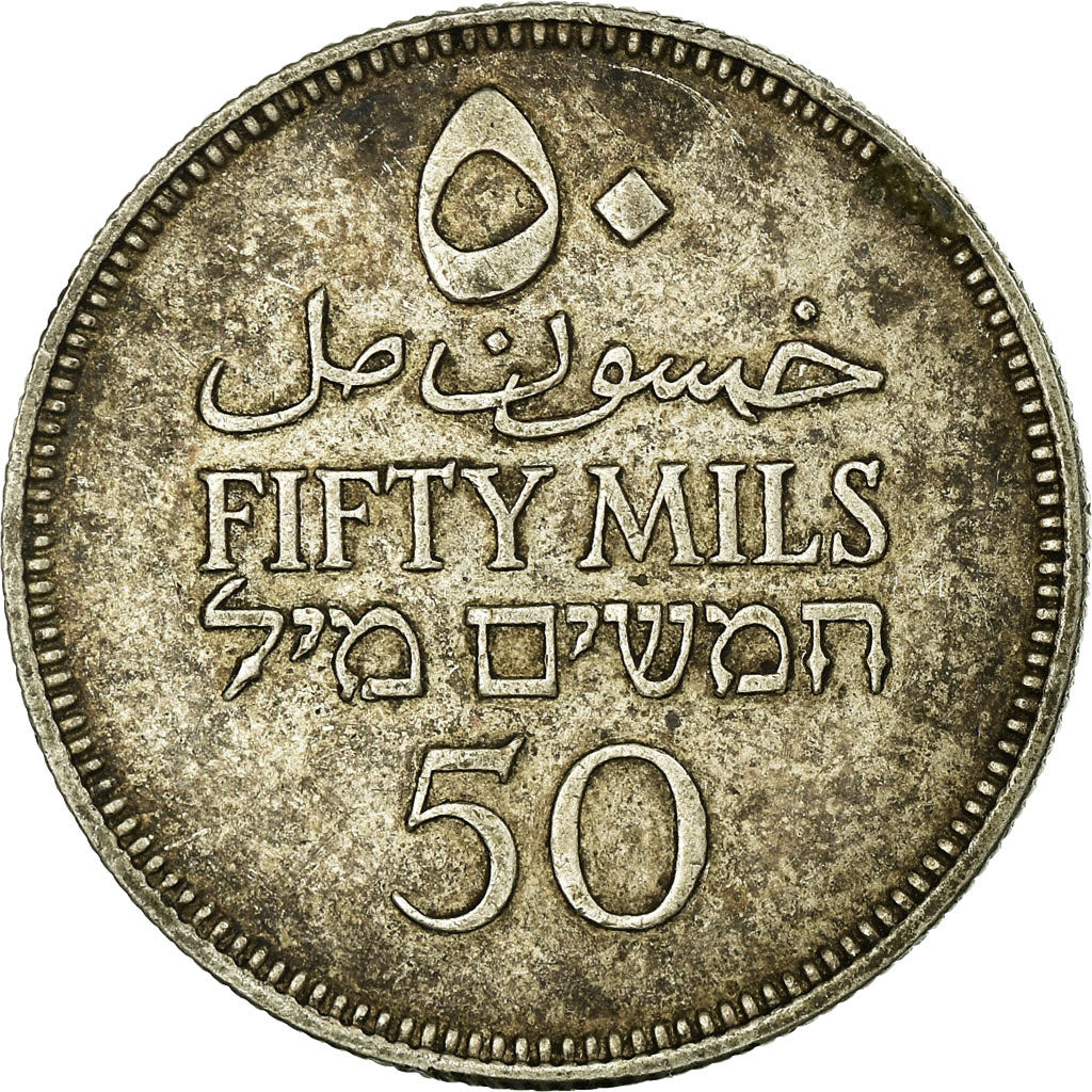 Moneta, Palestina, 50 Mils, 1935, BB, Argento, KM:6