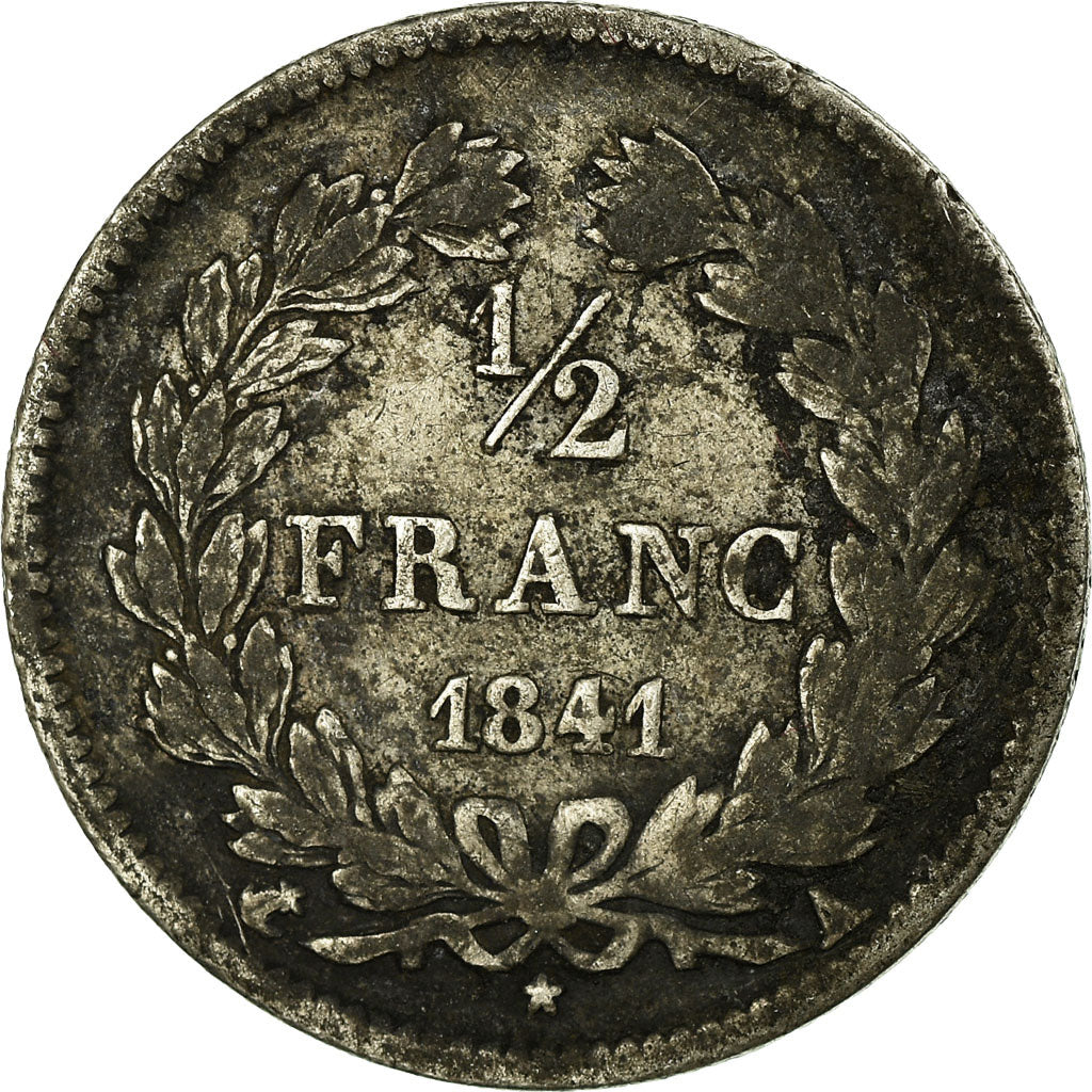 Münze, Frankreich, Louis-Philippe, 1/2 Franc, 1841, Paris, S, Silber, KM:741.1