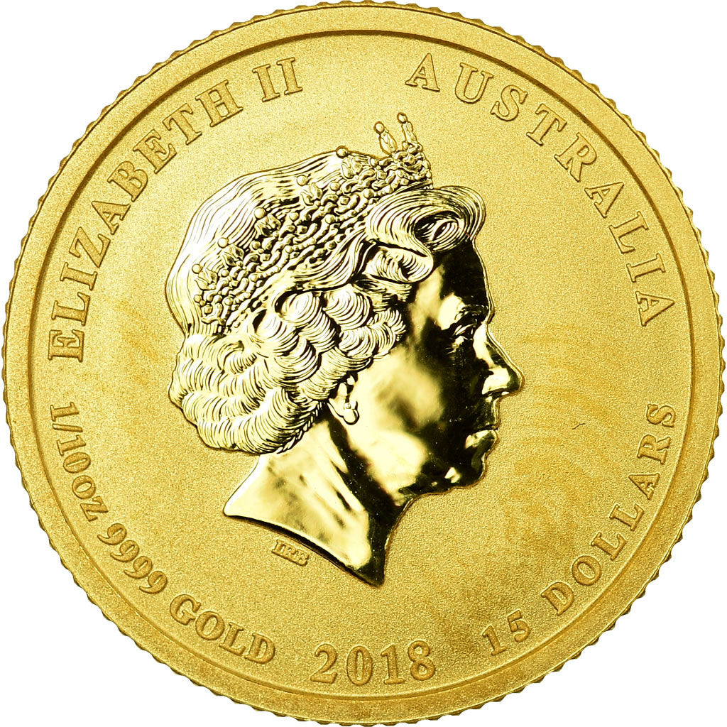 Coin, Australia, Elizabeth II, Lunar, 15 Dollars, 2018, MS(65-70), Gold