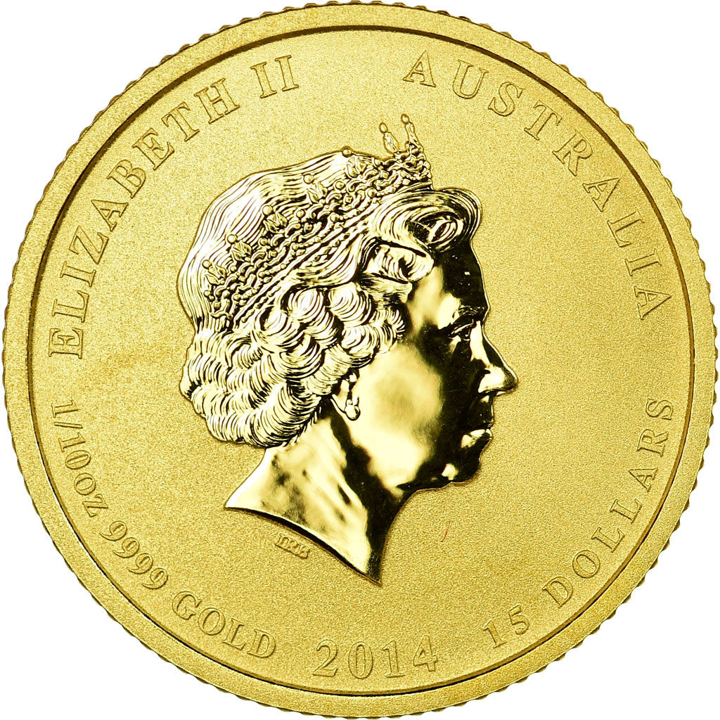 Coin, Australia, Elizabeth II, Lunar, 15 Dollars, 2014, MS(65-70), Gold