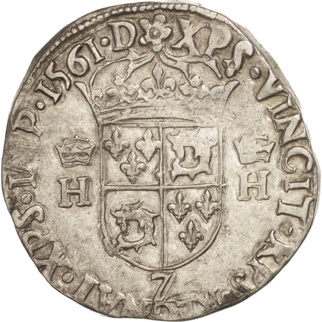 Monnaie, France, Teston, 1561, Grenoble, TTB, Argent, Sombart:4596