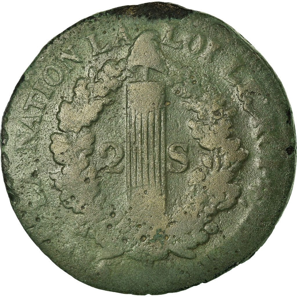 Münze, Frankreich, Louis XVI, 2 sols françois, 2 Sols, 1793, Strasbourg, SGE+