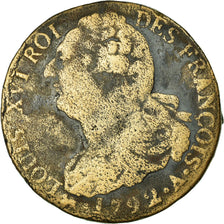 Munten, Frankrijk, Louis XVI, 2 sols françois, 2 Sols, 1792, Paris, FR, Bronze