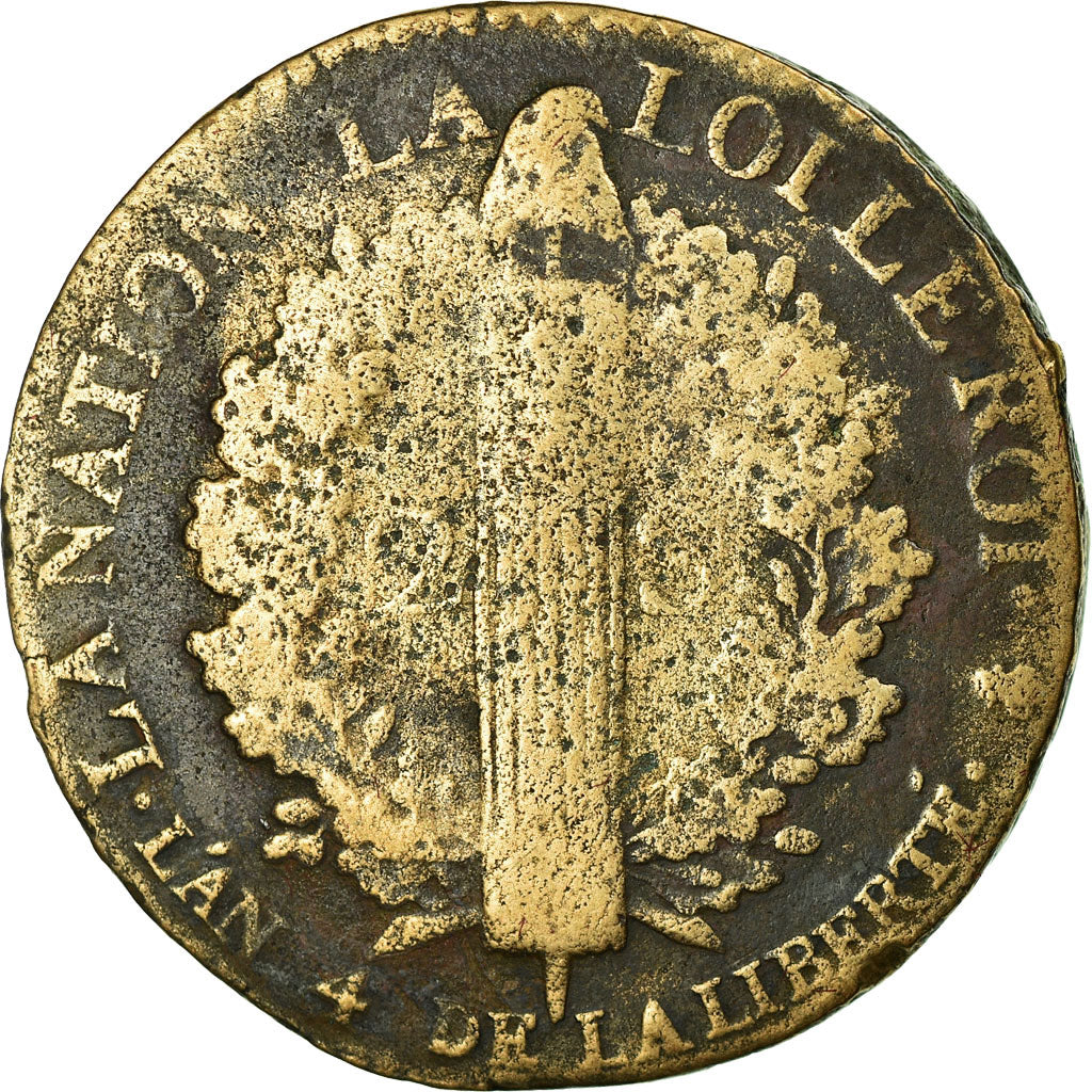 Munten, Frankrijk, Louis XVI, 2 sols françois, 2 Sols, 1792, Paris, FR, Bronze