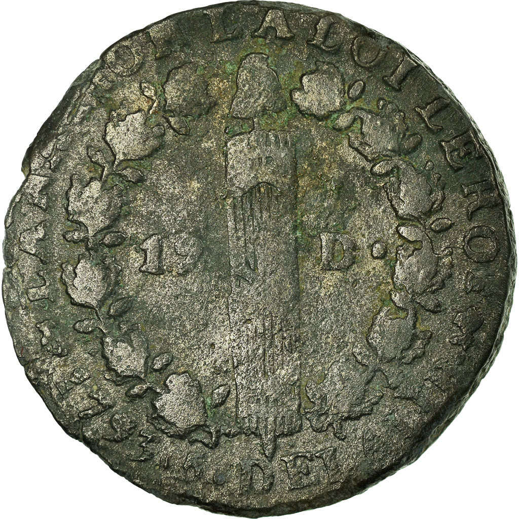 Coin, France, Louis XVI, 12 deniers françois, 12 Deniers, 1793, Saumur