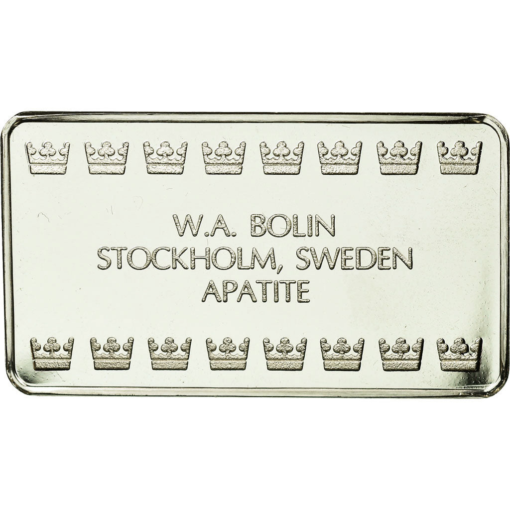 Sweden, Medal, Lingotin,W.A Bolin, Apatite, Stockholm, MS(65-70), Silver