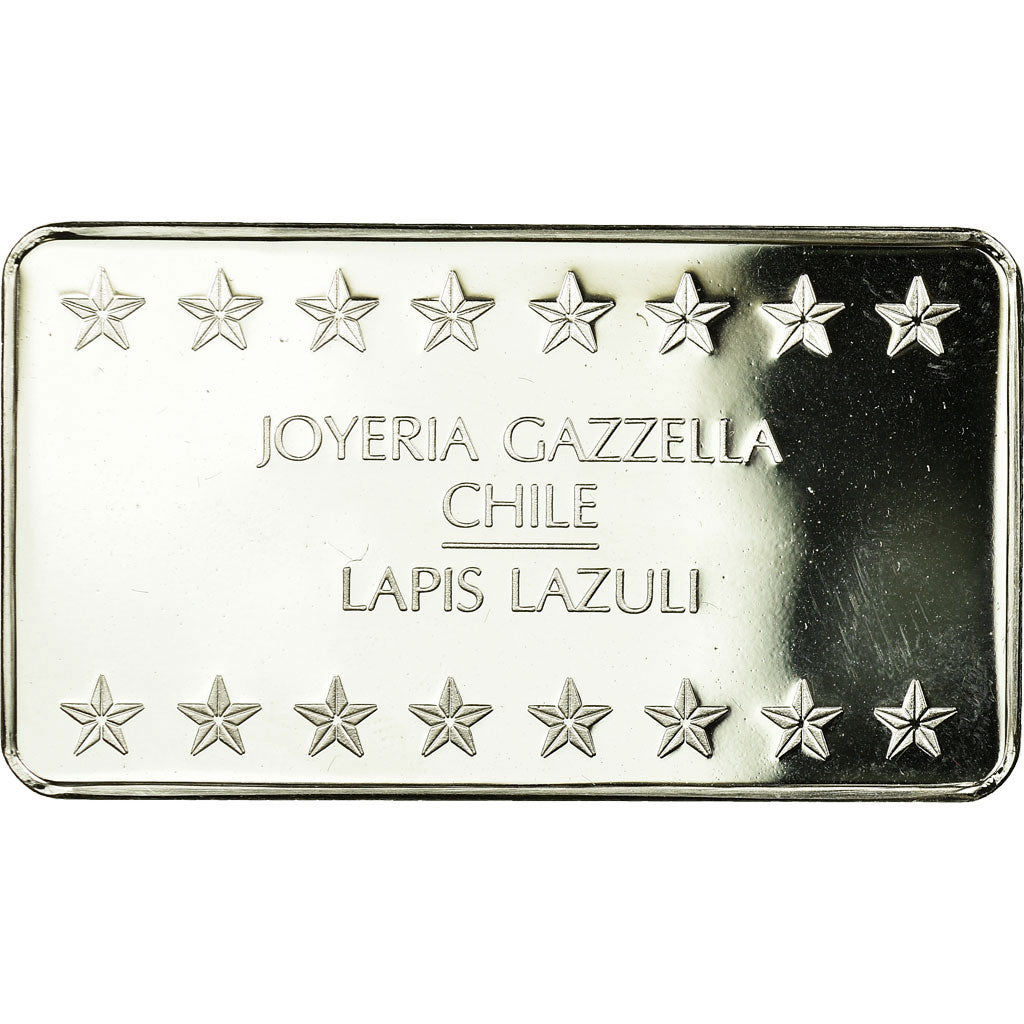 Chile, Medal, Lingotin, Joyeria Gazella, Lapis Lazuli, MS(65-70), Silver