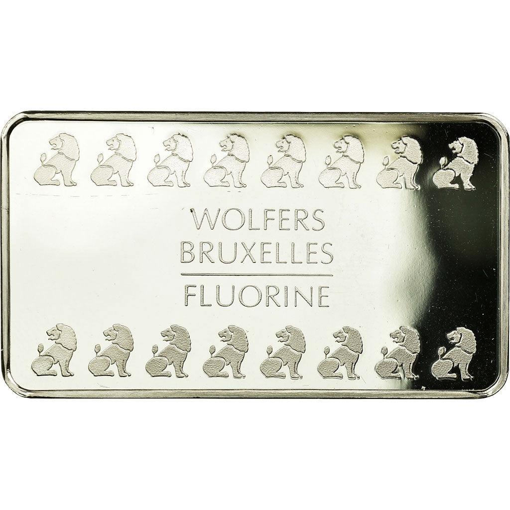 Belgium, Medal, Lingotin, Wolfers, Fluorine, Bruxelles, MS(64), Silver