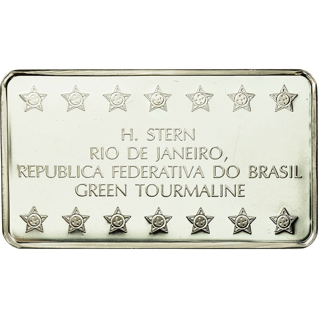 Brazil, Medal, Lingotin, H. Stern, Green Tourmaline, Rio de Janeiro, MS(64)