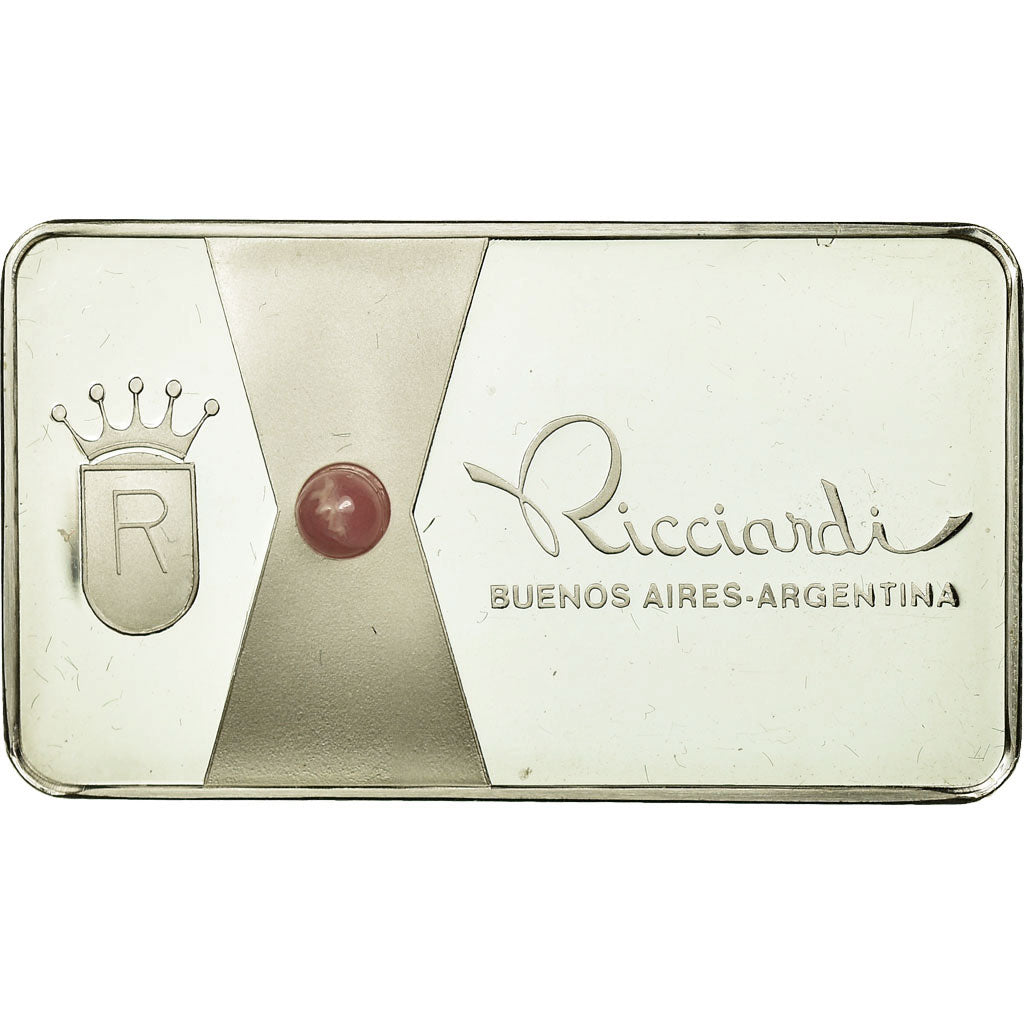 Argentina, Medal, Lingotin, Ricciardi, Rodocrosita, Buenos Aires, MS(64), Silver