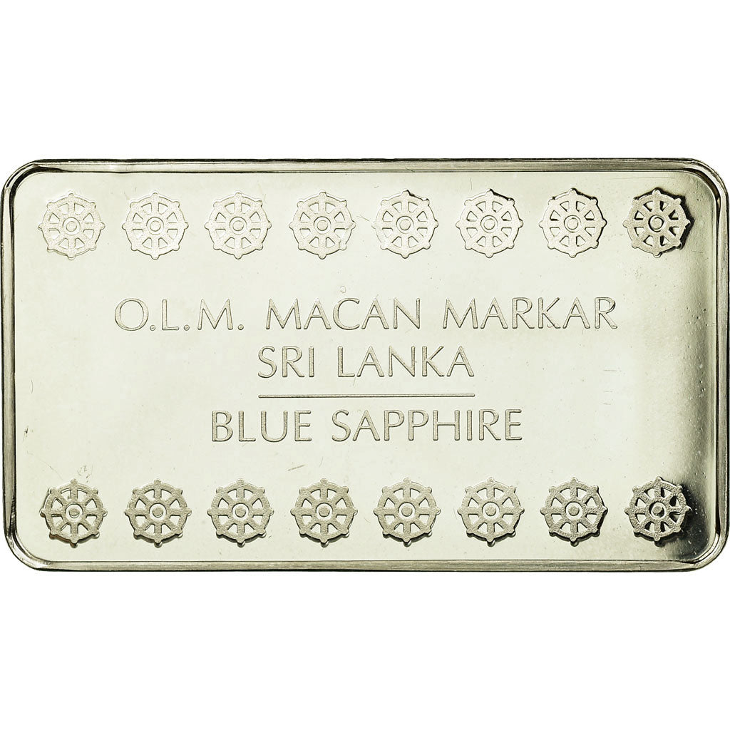 Sri Lanka, Medal, Lingotin, O.L.M. Macan Markar, Blue Sapphire, MS(64), Silver