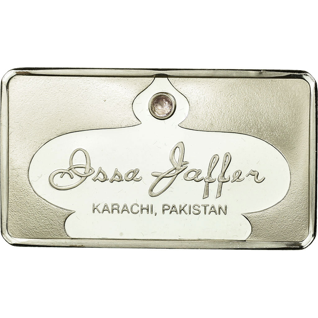 Pakistan, Medal, Lingotin, Issa Jaffer, Pink Topaz, Karachi, MS(65-70), Silver