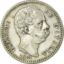Moneta, Włochy, Umberto I, 2 Lire, 1881, Rome, VF(30-35), Srebro, KM:23
