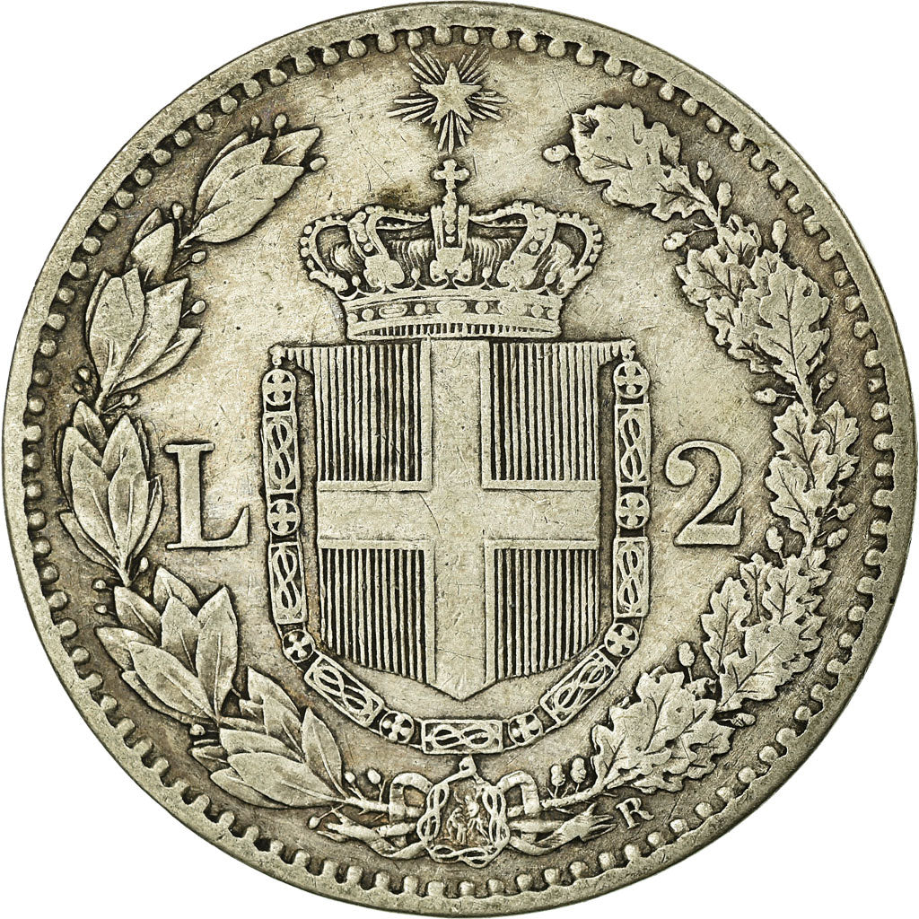 Moneta, Italia, Umberto I, 2 Lire, 1881, Rome, MB+, Argento, KM:23