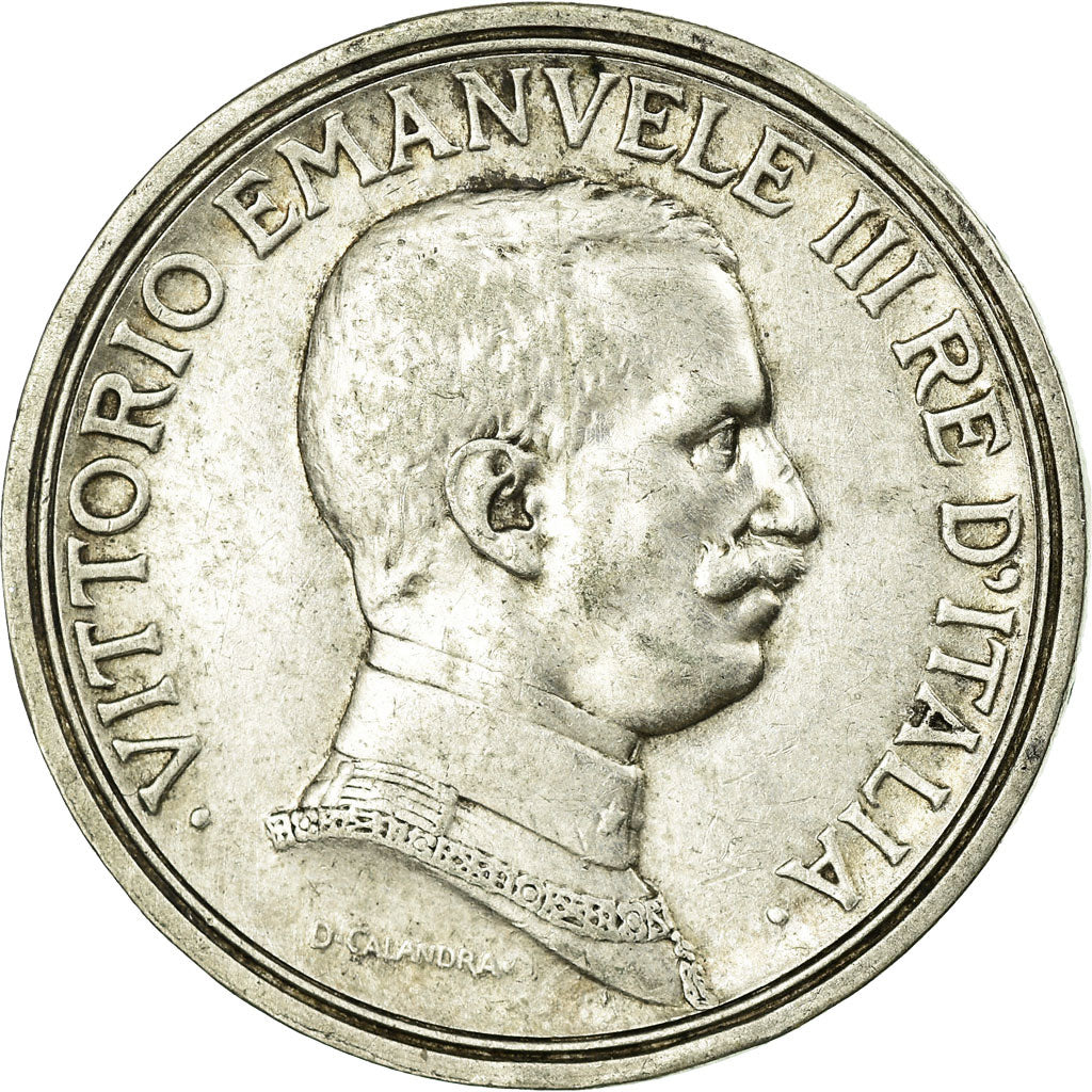 Coin, Italy, Vittorio Emanuele III, 2 Lire, 1914, Rome, AU(50-53), Silver, KM:55
