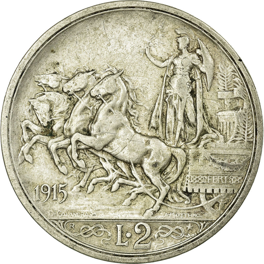 Moneta, Italia, Vittorio Emanuele III, 2 Lire, 1915, Rome, BB, Argento, KM:55