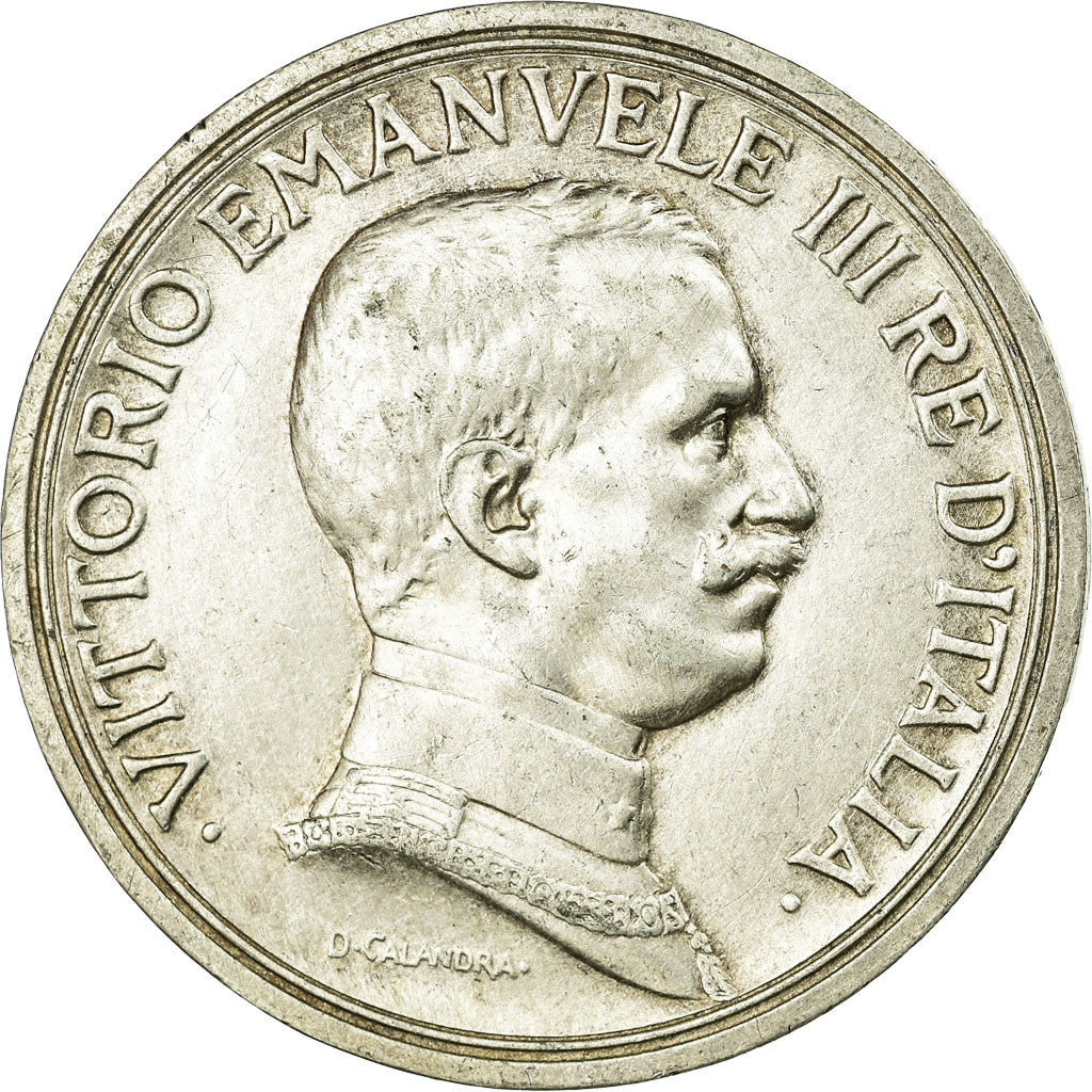 Coin, Italy, Vittorio Emanuele III, 2 Lire, 1916, Rome, AU(55-58), Silver, KM:55