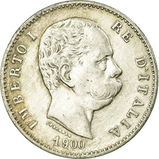 Münze, Italien, Umberto I, Lira, 1900, Rome, SS, Silber, KM:24.1