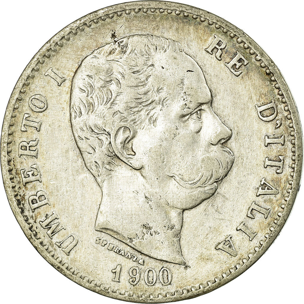 Coin, Italy, Umberto I, Lira, 1900, Rome, VF(30-35), Silver, KM:24.1