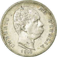 Coin, Italy, Umberto I, Lira, 1900, Rome, VF(30-35), Silver, KM:24.1