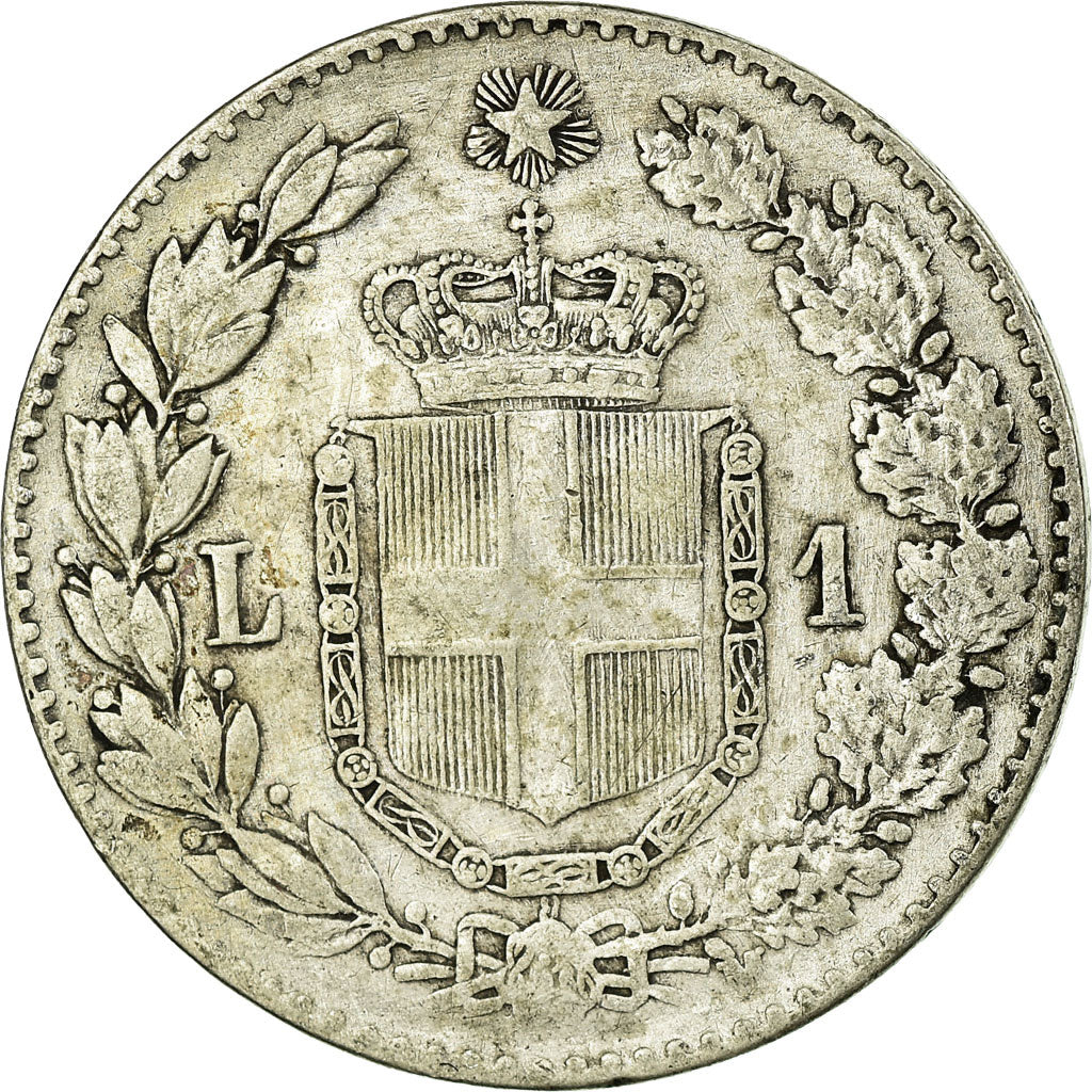 Coin, Italy, Umberto I, Lira, 1887, Milan, VF(20-25), Silver, KM:24.2
