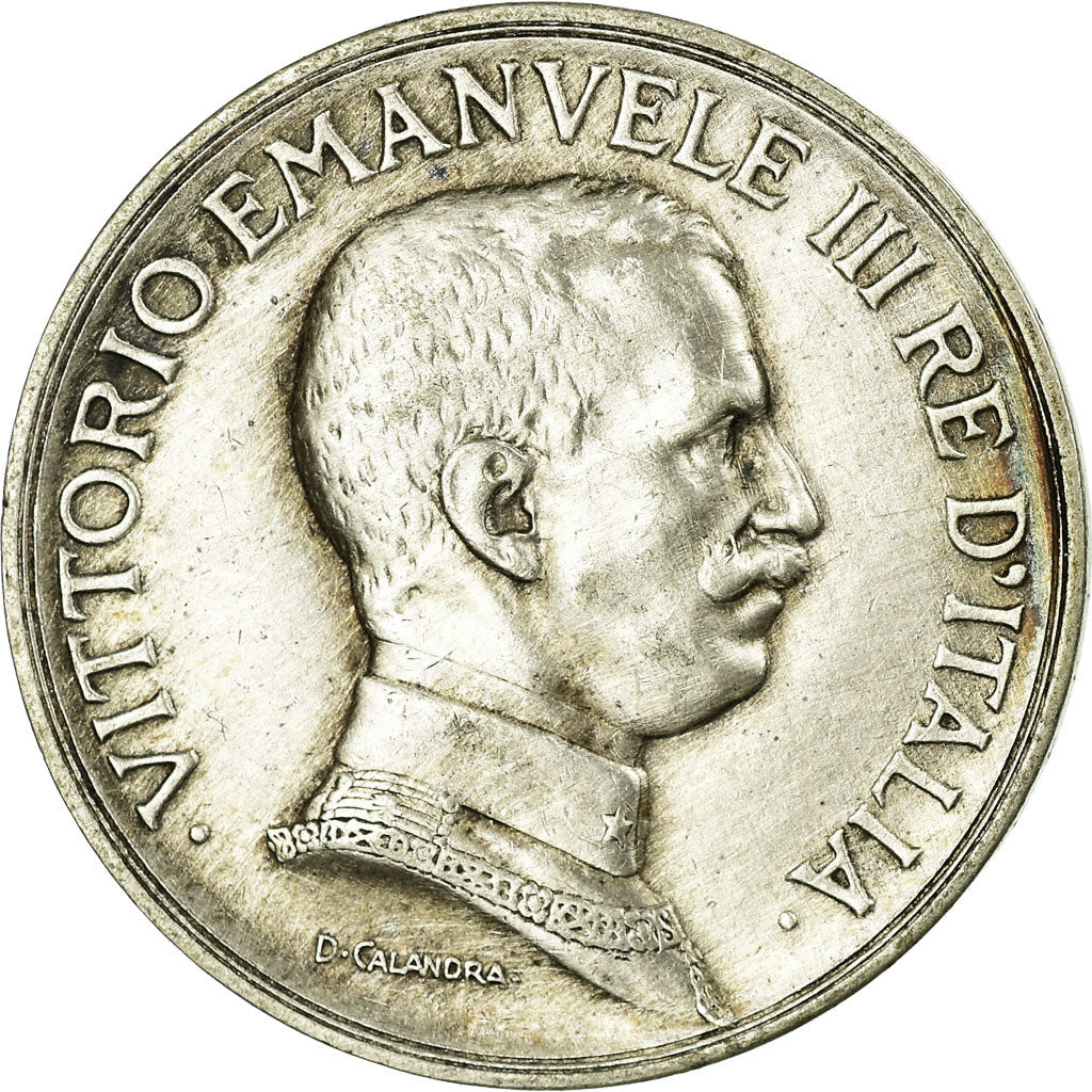Moeda, Itália, Vittorio Emanuele III, Lira, 1916, Rome, AU(50-53), Prata, KM:57