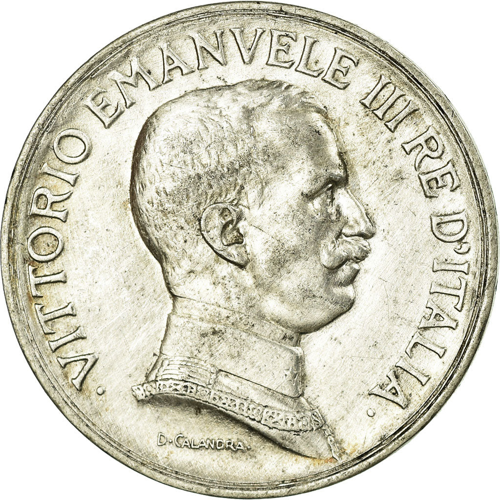 Coin, Italy, Vittorio Emanuele III, Lira, 1917, Rome, AU(55-58), Silver, KM:57